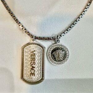 Versace Men's Medusa Head Dog Tag Necklace